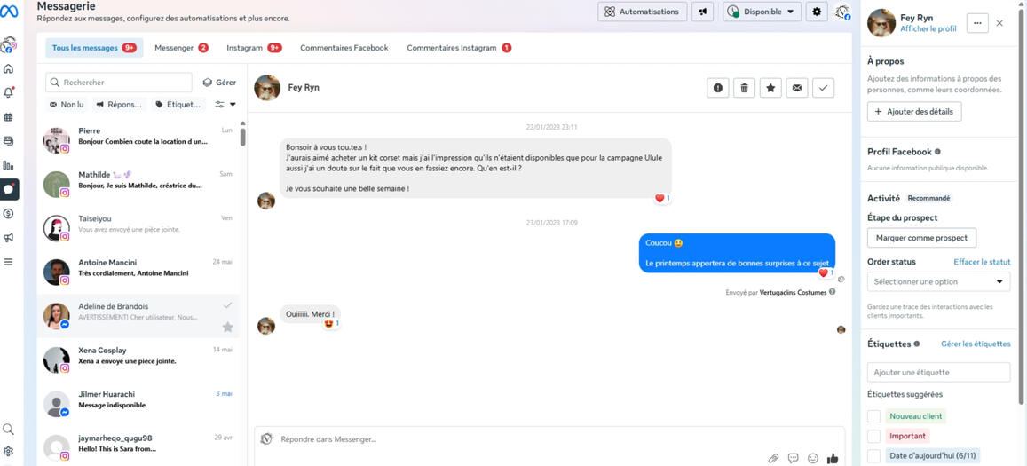 Réponse aux messages